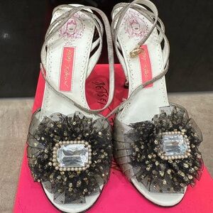 Betsey Johnson Black and Silver Women's Shoes